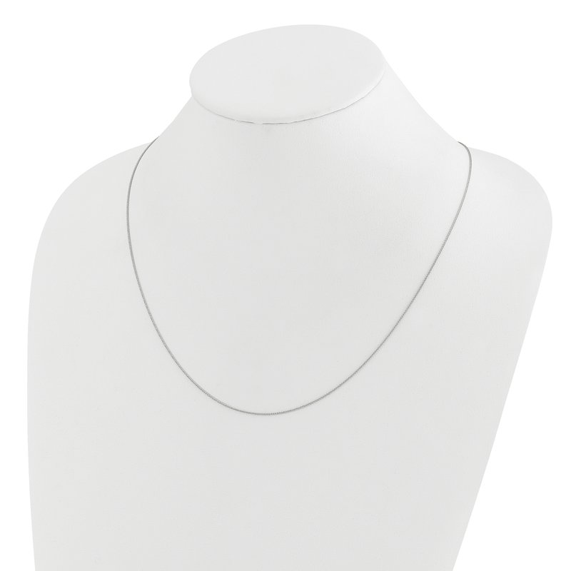 14K White Gold Adjustable .85mm Wheat Chain