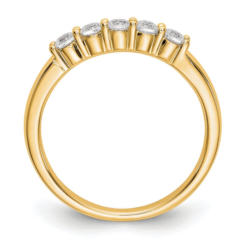14K White Gold 1/3 carat Lab Grown Diamond VS+ F+ Complete Round Five Stone Ring