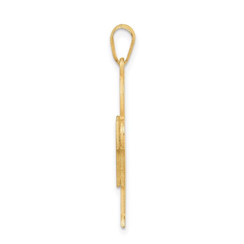 14k The Kids Solid Satin Medium Boy Engravable Hugs Charm