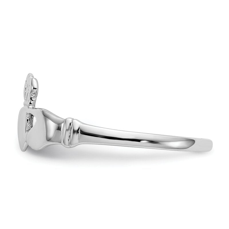 14k White Gold Ladies Claddagh Ring