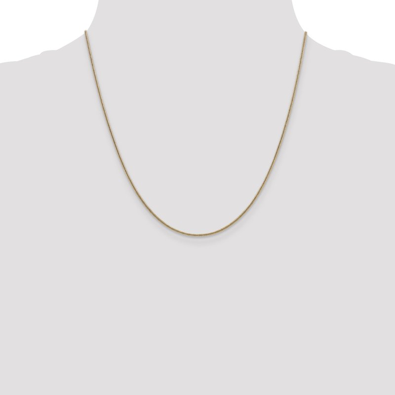 14K 1.3mm Round Snake Chain