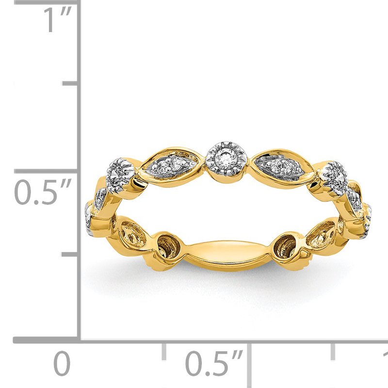 14k Rose Gold Diamond Fancy Band