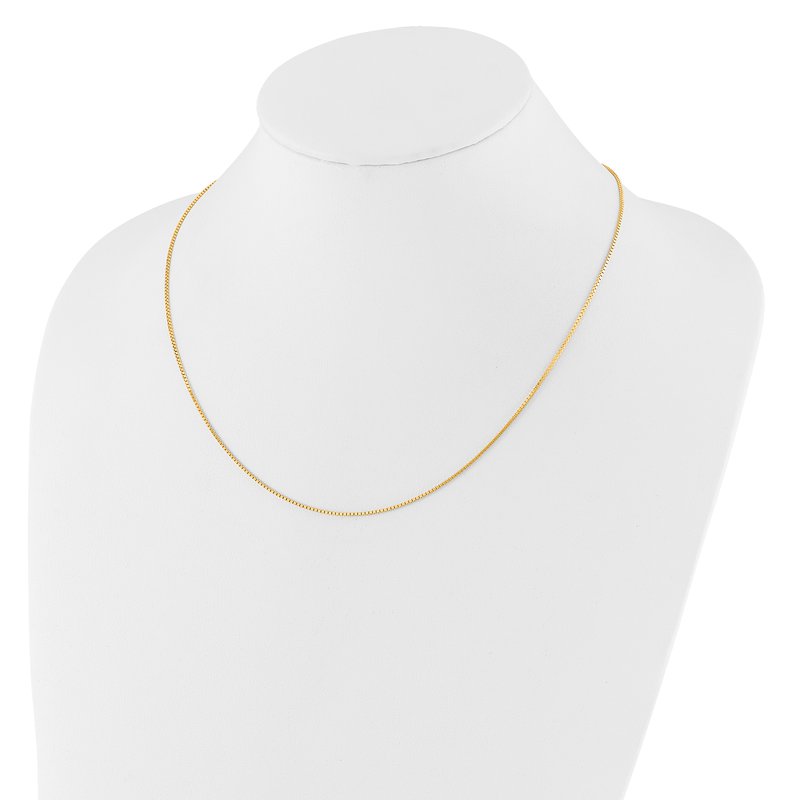 14K Polished Adjustable Box Chain Anklet