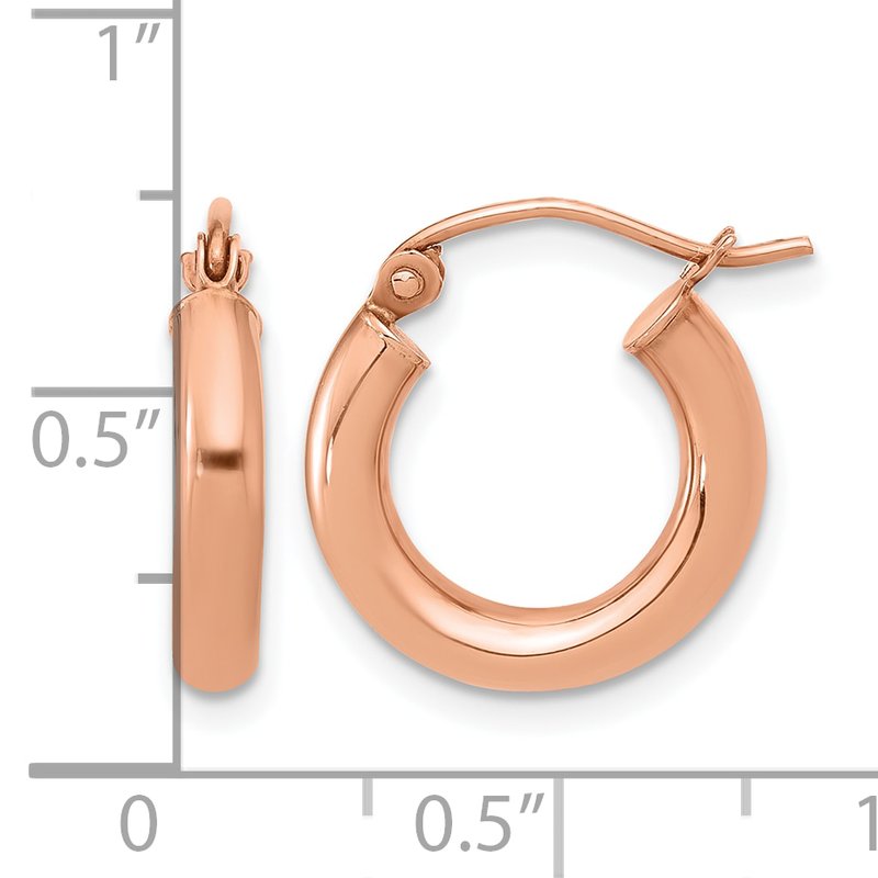 10K Rose Gold Polished Hoop Earrings