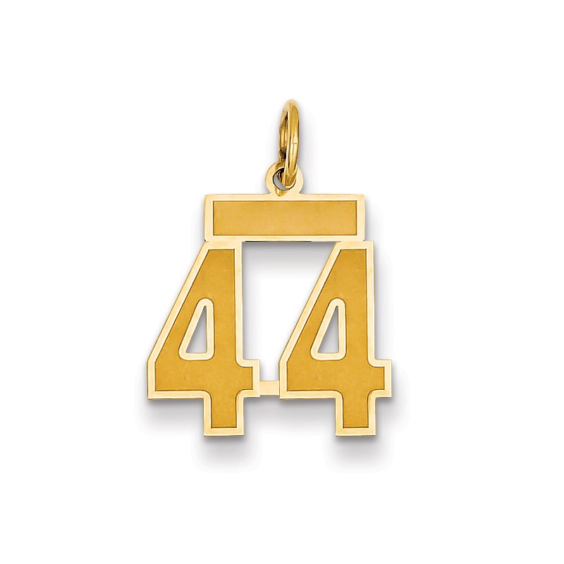 14k Small Satin Number 44 Charm