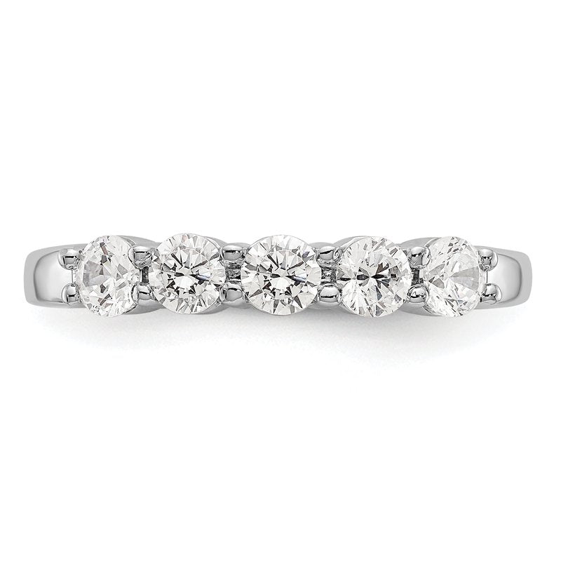 14K White Gold 1/3 carat Lab Grown Diamond VS+ F+ Complete Round Five Stone Ring