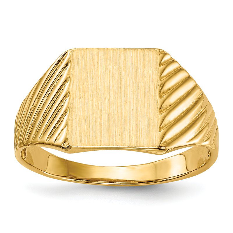 14k 8.0x9.5mm Open Back Signet Ring