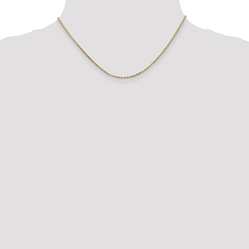 14K 26 inch 1.65mm Solid Diamond-cut Cable with Lobster Clasp Chain