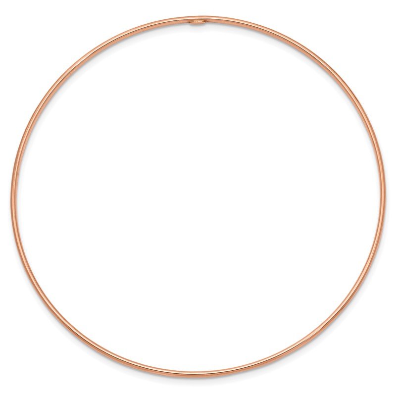 14k Rose Gold Polished 1.50mm Slip-on Round Bangle Bracelet