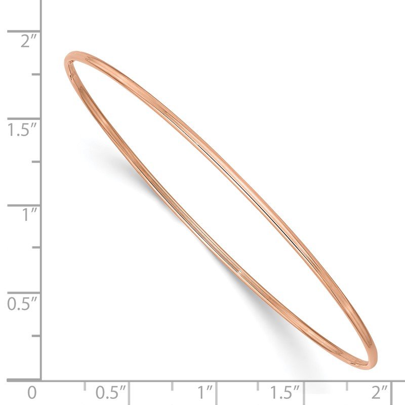 14k Rose Gold Polished 1.50mm Slip-on Round Bangle Bracelet