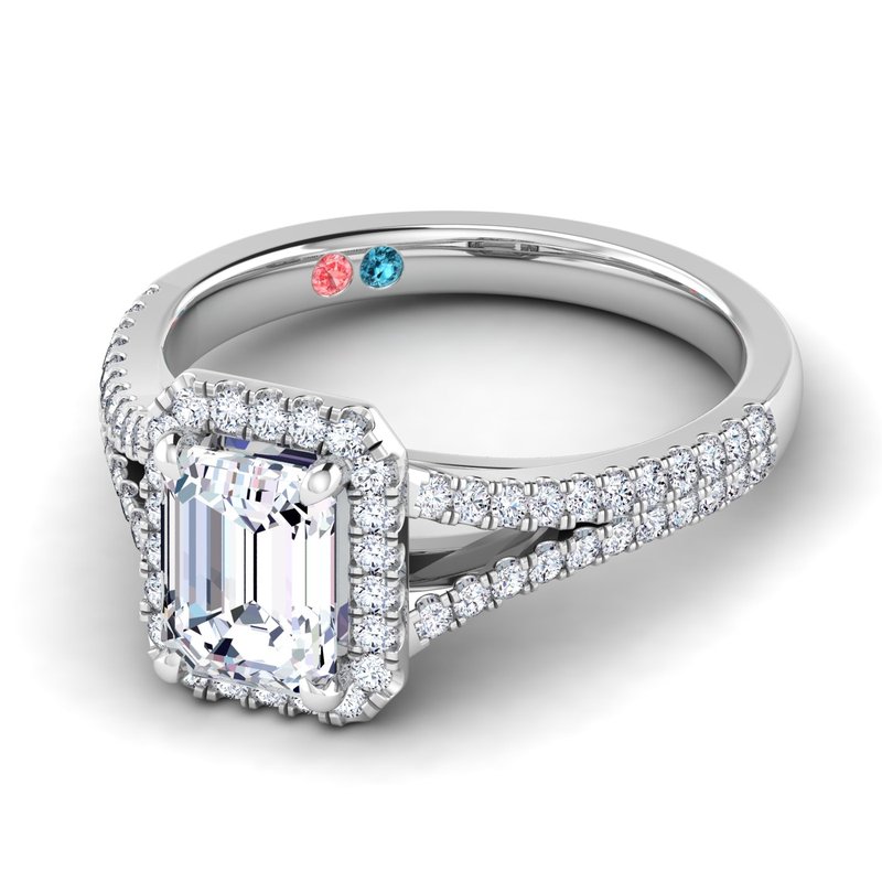 Lab Grown Diamond Halo Split Shank Ring