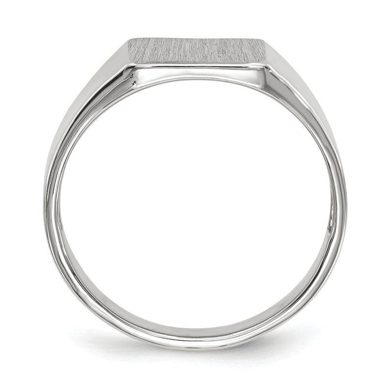 14k White Gold 8.5x9.5mm Open Back Signet Ring