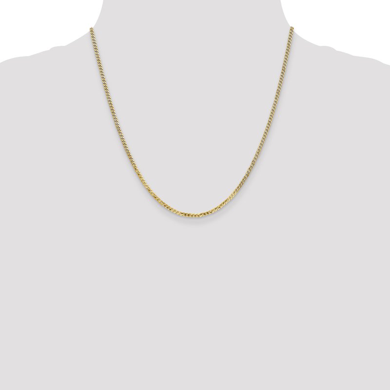 14K 2.2mm Flat Beveled Curb Chain