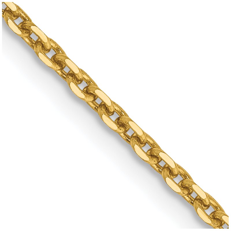 14K 26 inch 1.65mm Solid Diamond-cut Cable with Lobster Clasp Chain