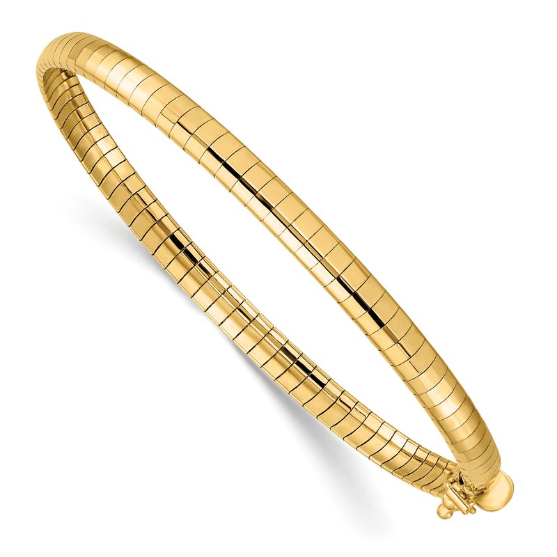 14k Polished 4mm Standard Weight 16 inch Domed Omega Necklace