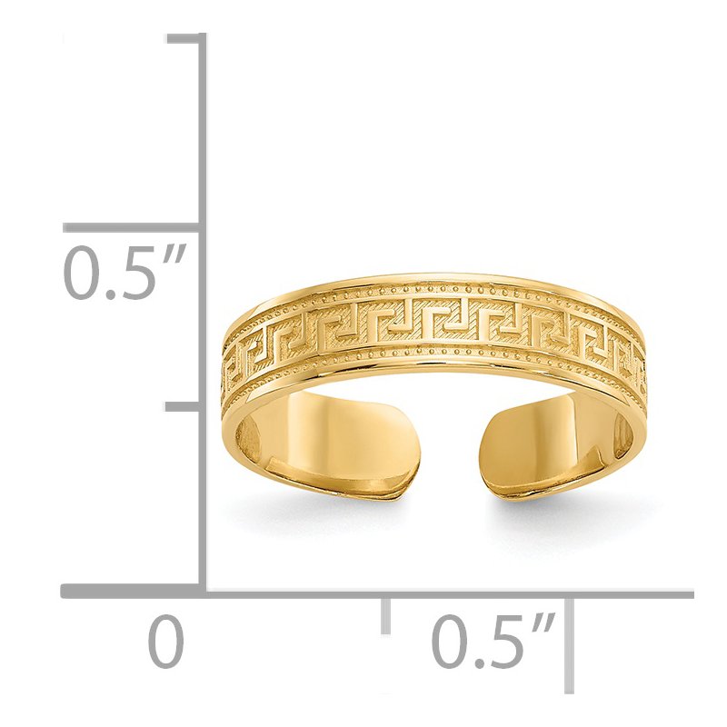 14k Greek Key Toe Ring