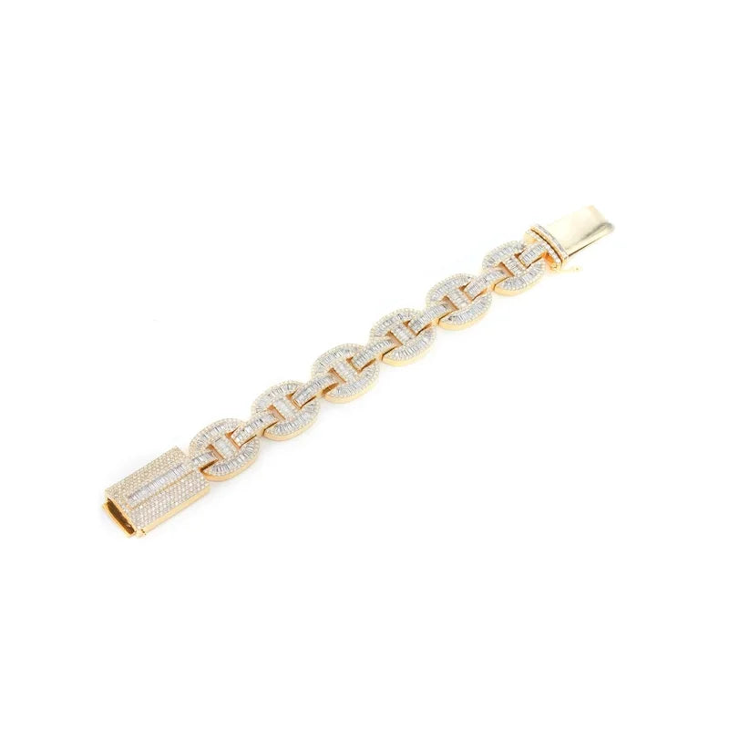 Baguette Mariner Link Bracelet 14K 25.25ctw
