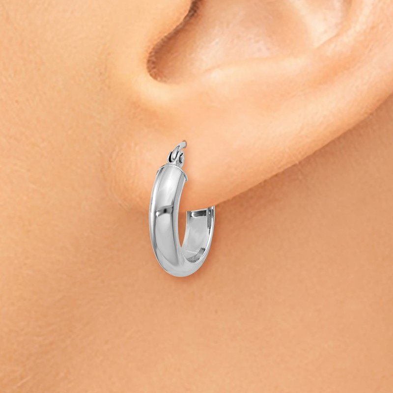 14k White Gold Hoop Earrings