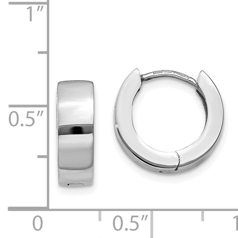 14K White Gold Hinged Hoop Earrings