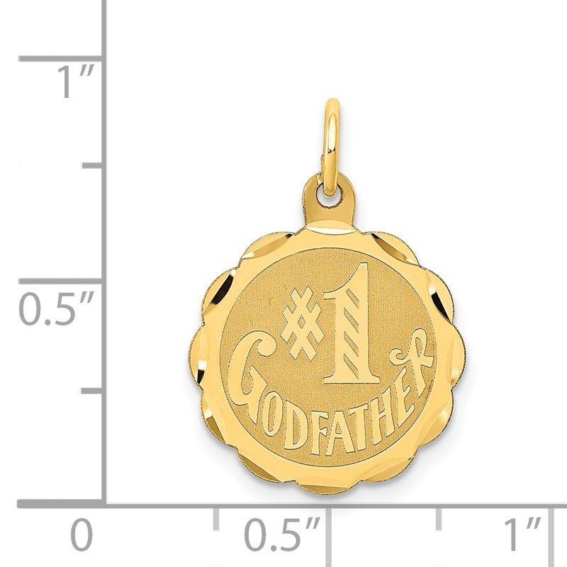 14K #1 GODFATHER 19mm Engravable Disc Charm