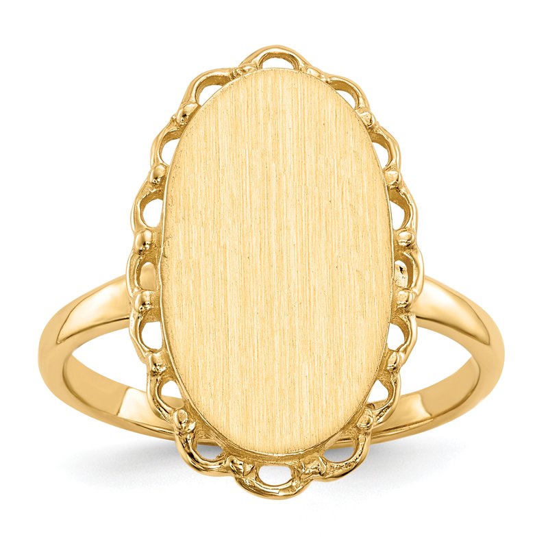 14k 9.0x16.0mm Open Back Signet Ring