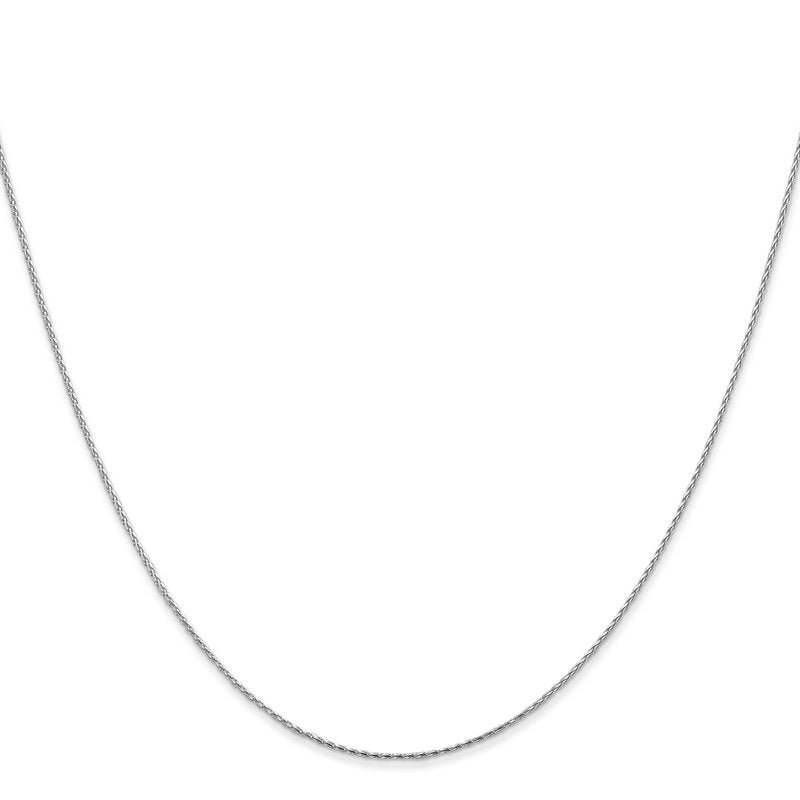 14K White Gold .8mm D/C Wheat Chain
