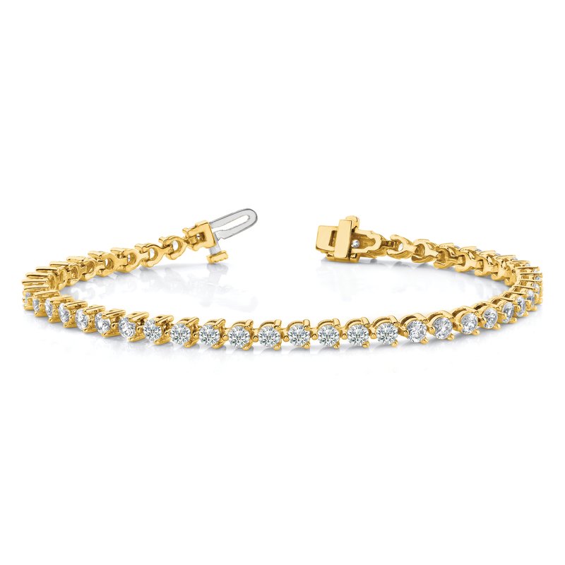 14k Complete 10.2 carat Round VS Diamond 3-prong 7 inch Tennis Bracelet