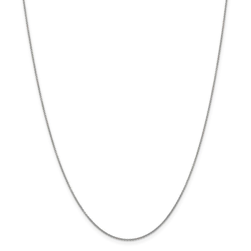 14K White Gold 14 inch .9mm Cable with Spring Ring Clasp Chain