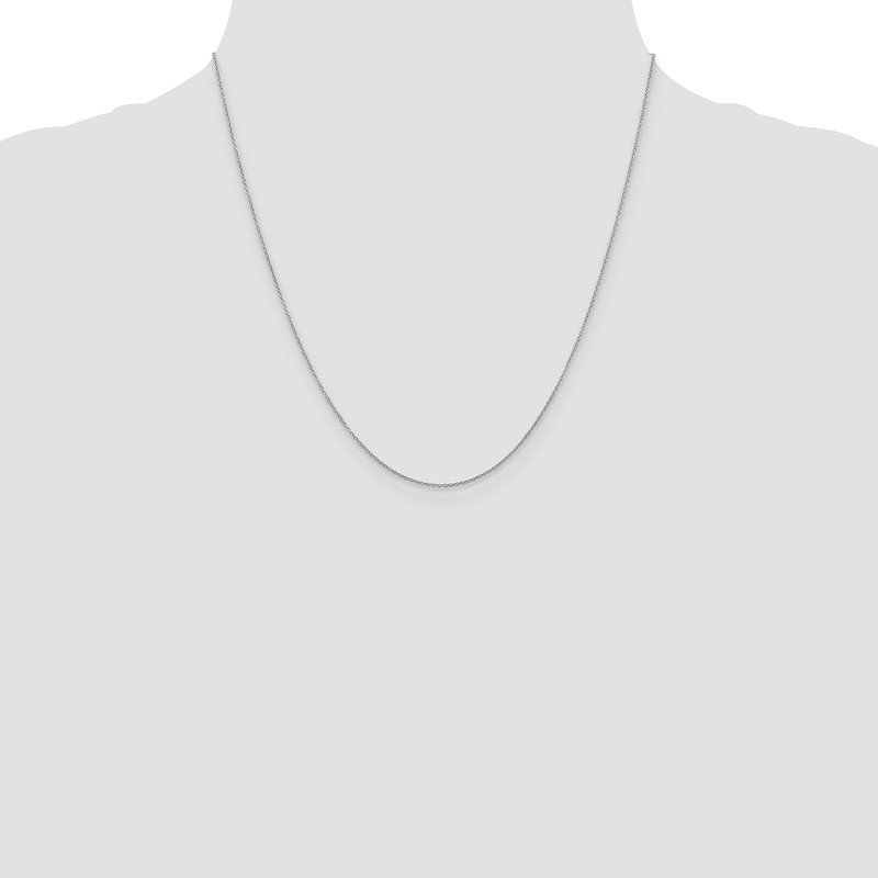 14K White Gold 14 inch .9mm Cable with Spring Ring Clasp Chain