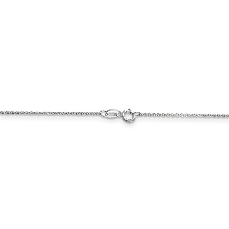 14K White Gold 14 inch .9mm Cable with Spring Ring Clasp Chain