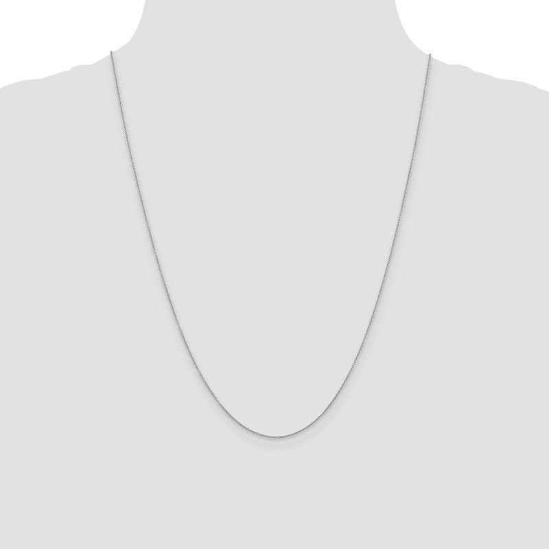14K White Gold 14 inch .9mm Cable with Spring Ring Clasp Chain