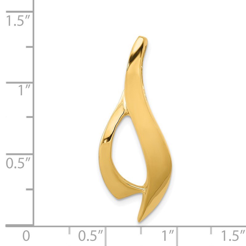 14k Polished Slide Fits up to 6mm Regular/Fancy/Reversible Omega