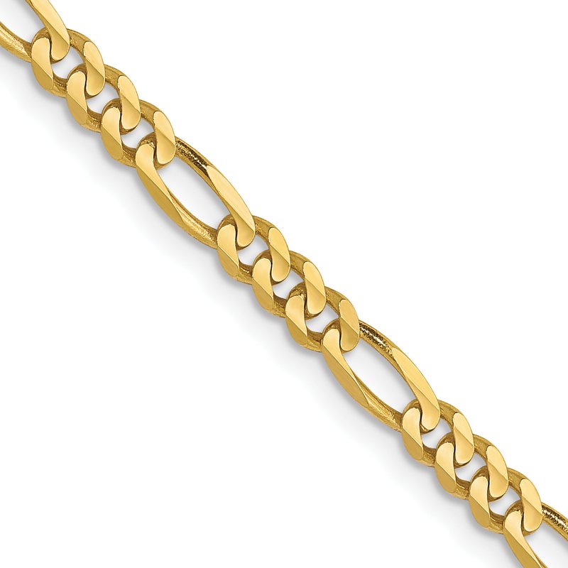 10K 3mm Concave Figaro Chain Anklet
