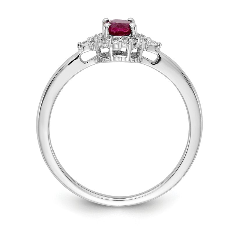14k White Gold Oval Emerald and Diamond Halo Ring