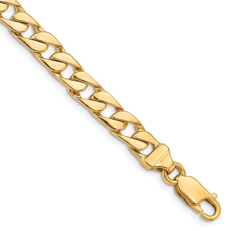 14K 18 inch 6.5mm Hand Polished Fancy Link with Lobster Clasp Chain
