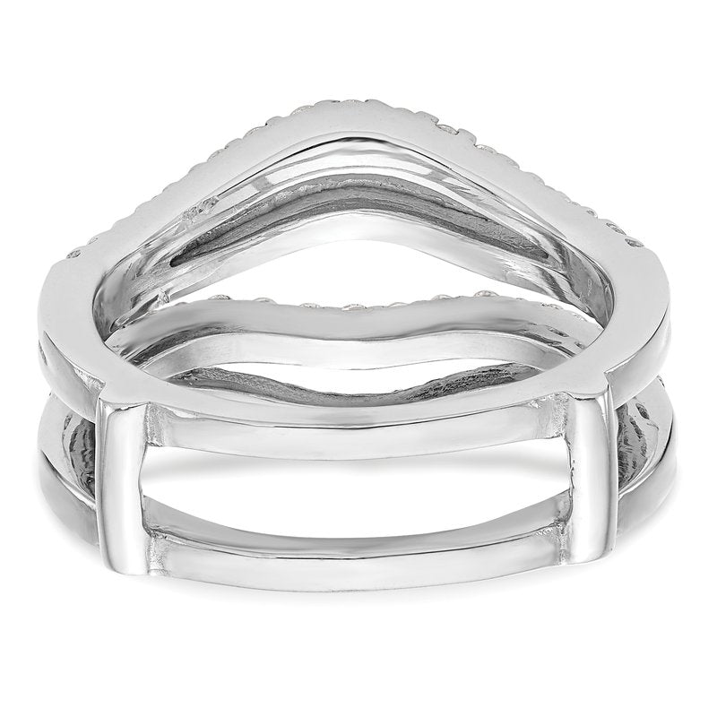 14K White Gold 5/8 carat Lab Grown Diamond VS+ F+ Complete Ring Guard