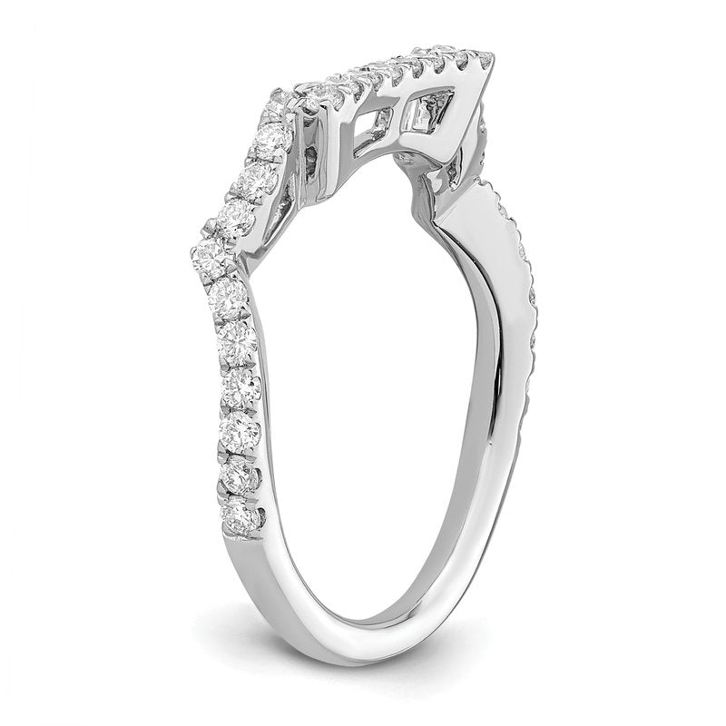 14K White Gold 1/2 carat Lab Grown Diamond VS/SI  D E F  Wedding Band