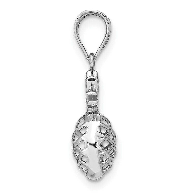 14K White Gold Polished 3-D Pineapple Pendant