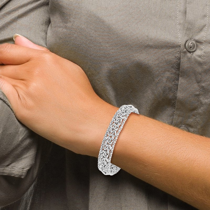 Sterling Silver RH-plated Polished Bracelet
