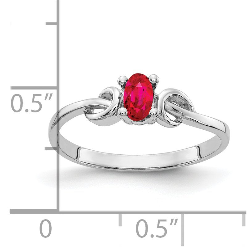 14k White Gold 5x3mm Oval Ruby ring
