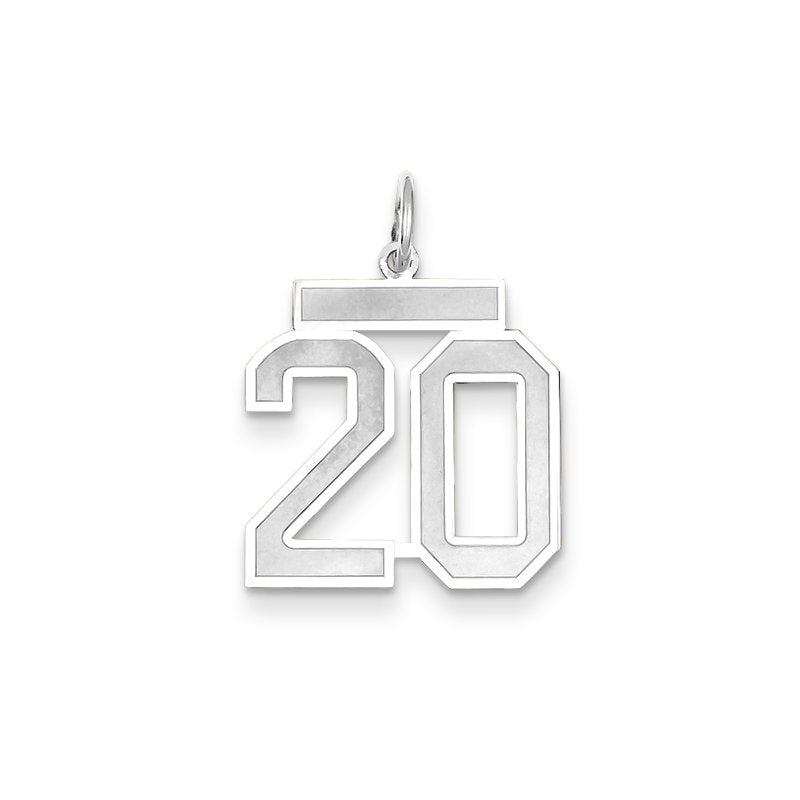 14kw Medium Satin Number 20 Charm