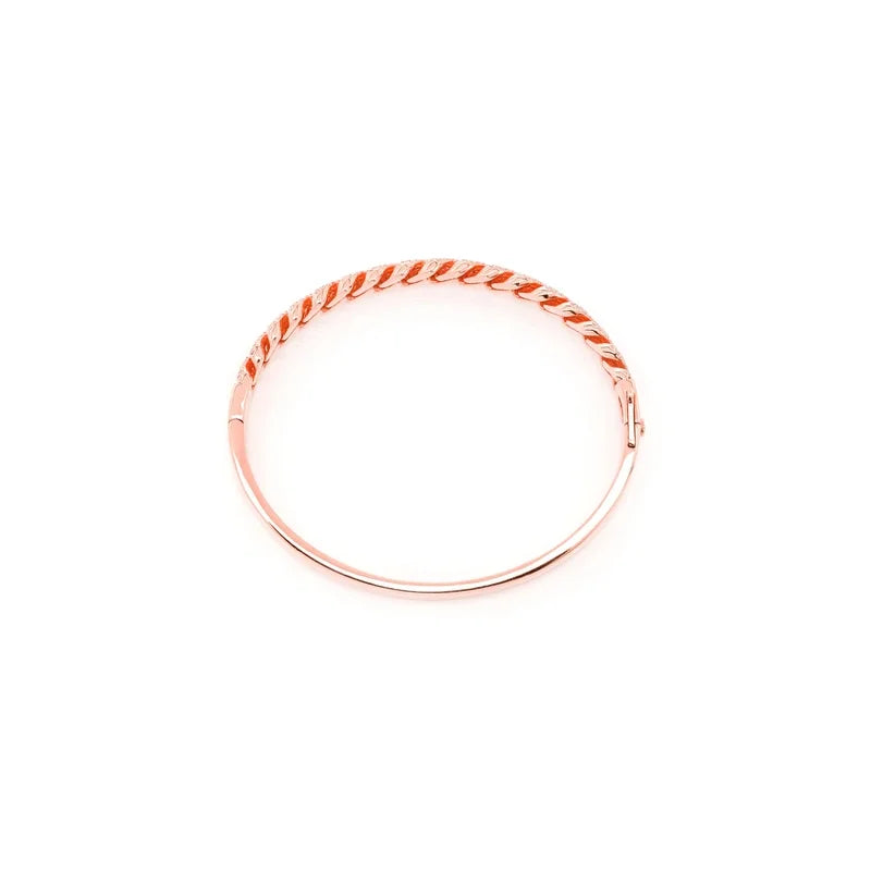 Large Half Diamond Cuban Bangle Bracelet 14K 1.75ctw