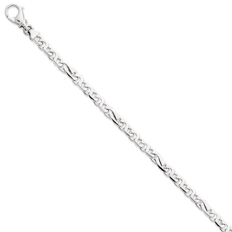 14K White Gold 18 inch 5.8mm Hand Polished Fancy Link with Fancy Lobster Clasp Chain