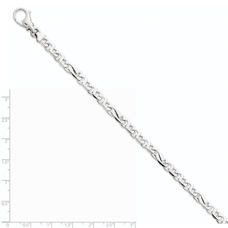 14K White Gold 18 inch 5.8mm Hand Polished Fancy Link with Fancy Lobster Clasp Chain