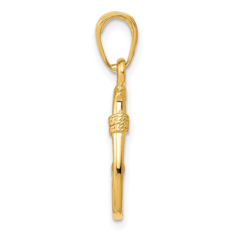 14K 3-D Fish Hook Pendant