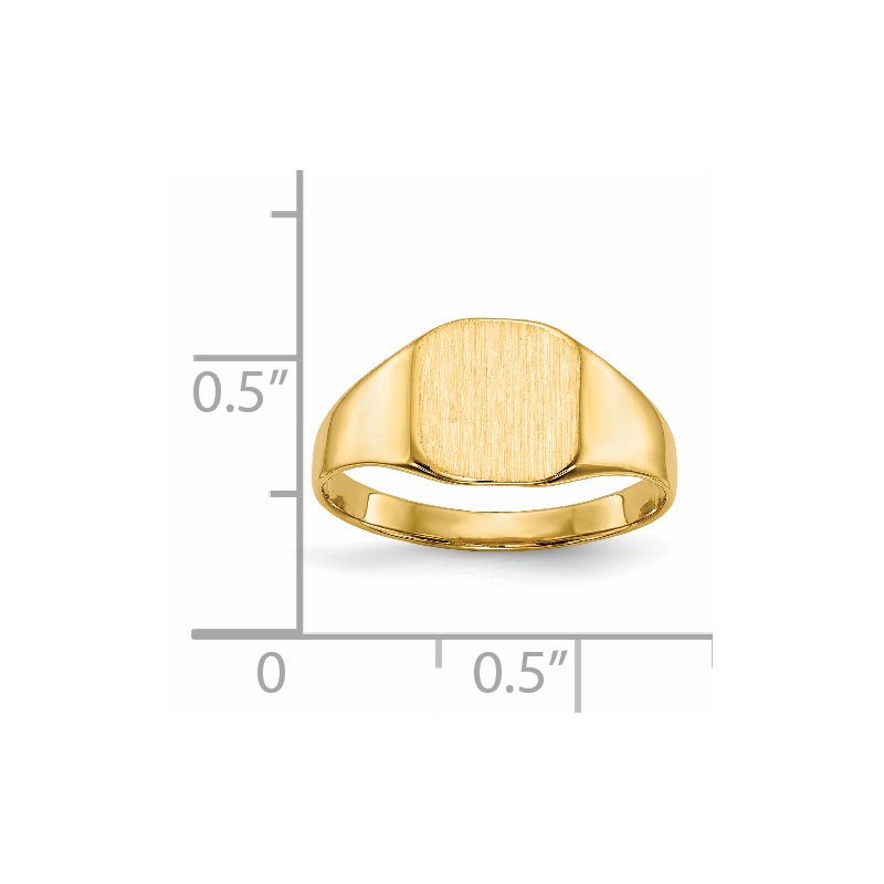 14k 8.5x8.5mm Closed Back Signet Ring