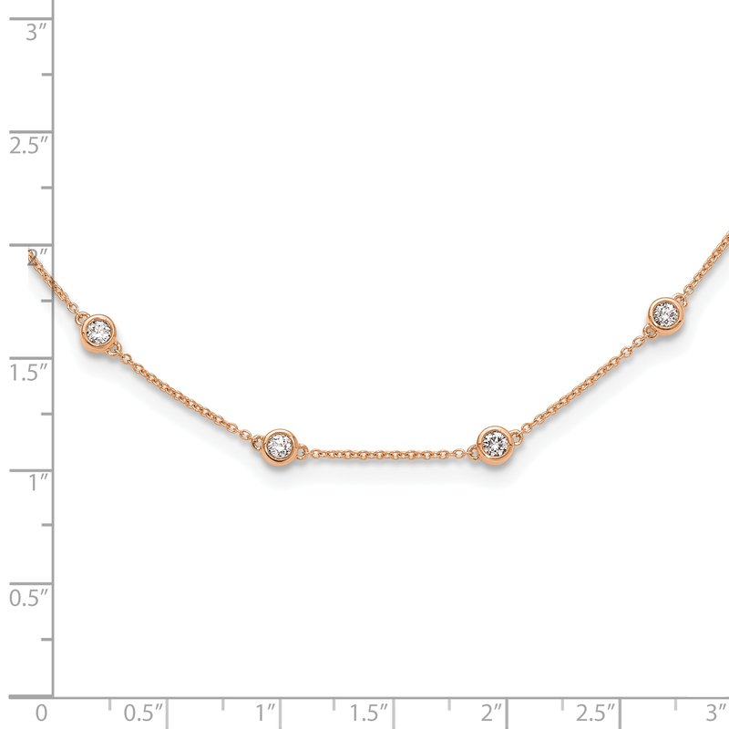 14K Rose Gold 3/8 carat Lab Grown Diamond VS+ F+ Complete 7 Station 7 in Bracelet