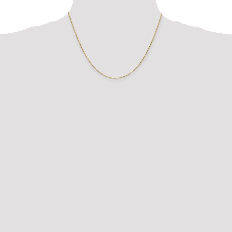 14K 10 inch 1mm Diamond-cut Parisian Wheat with Lobster Clasp Anklet