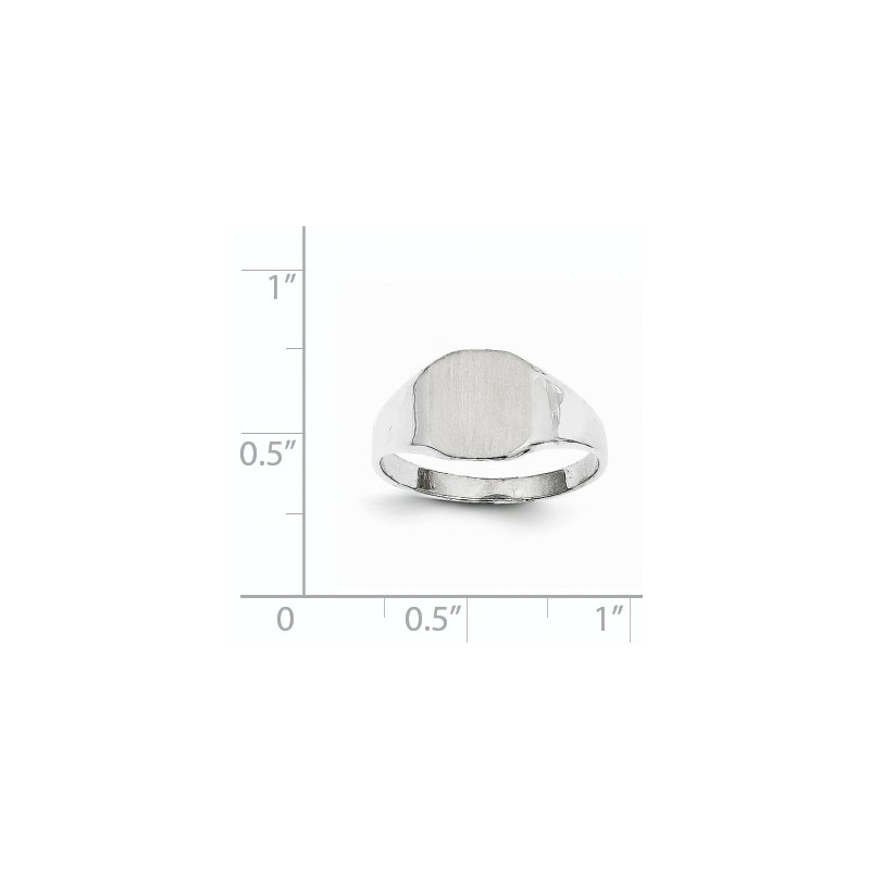 14k White Gold 8.5x8.5mm Closed Back Signet Ring