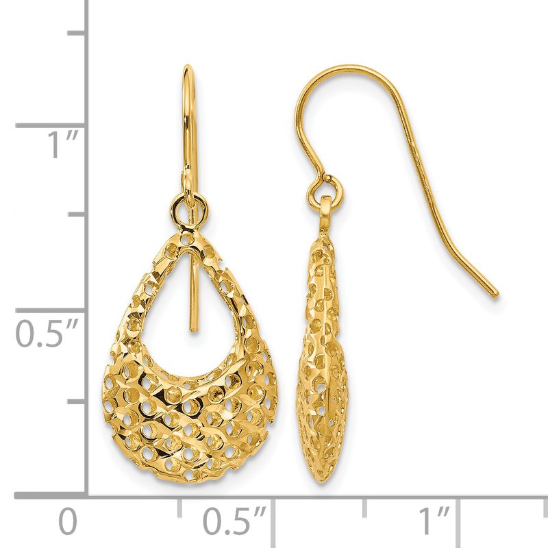 14K D/C Shepherd Hook Earrings